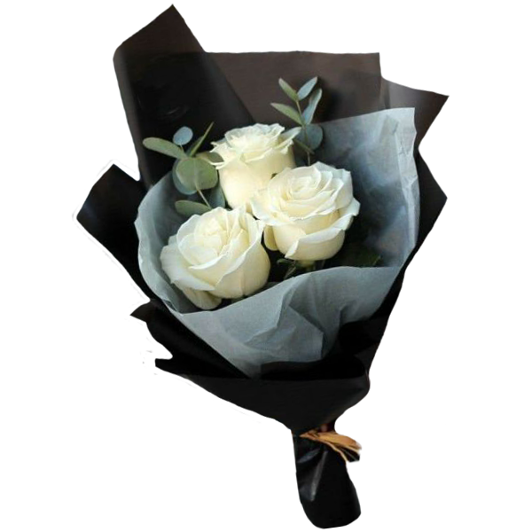 Миниатюрный букет белых роз